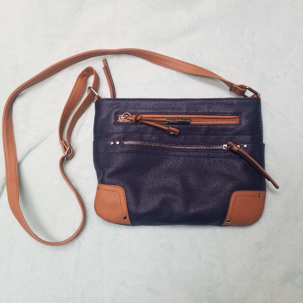 Rosetti Blue and Brown Crossbody purse